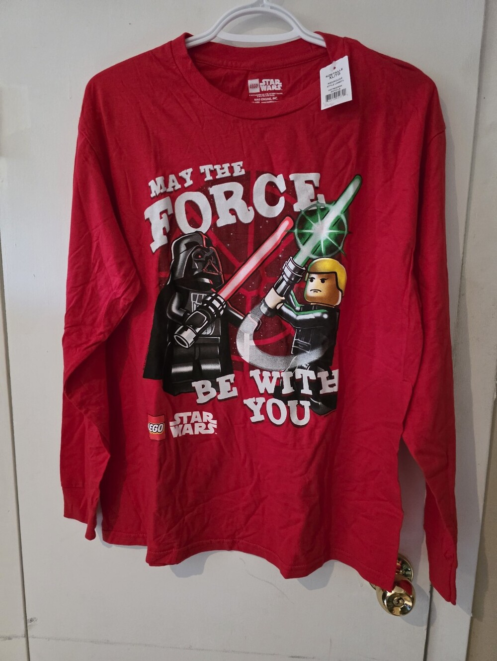 LEGO Star Wars Kids Red 'May The Force Be With You' Long Sleeve Tee